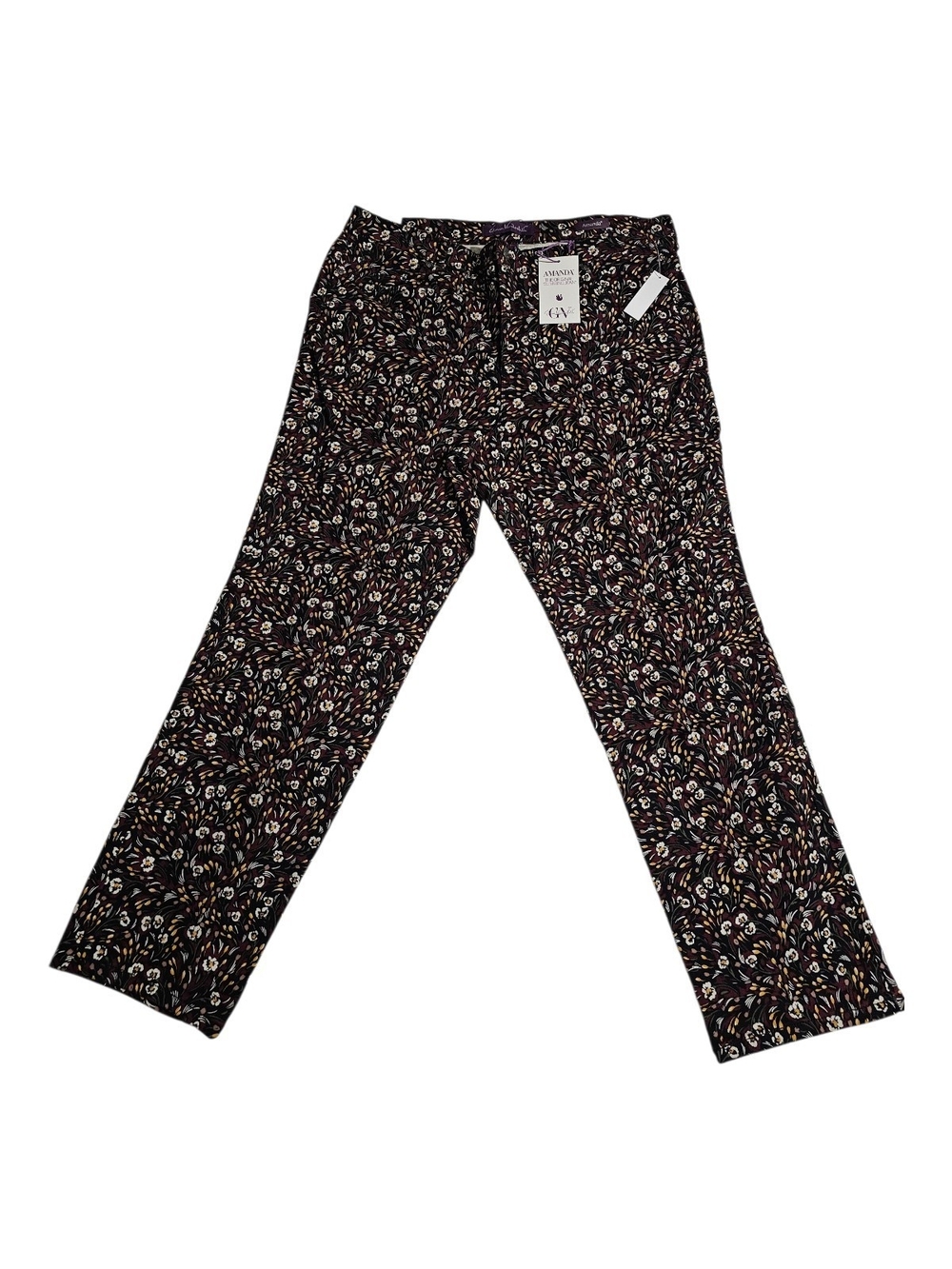 Gloria Vanderbilt Black Floral Straight-Leg Jeans